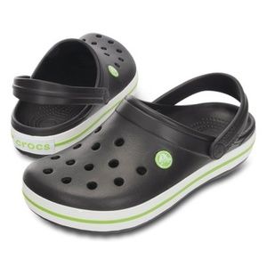 Crocs Onyx & Volt Green Crocband Clog - Unisex